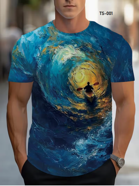 Kayak Print T-Shirt- M
